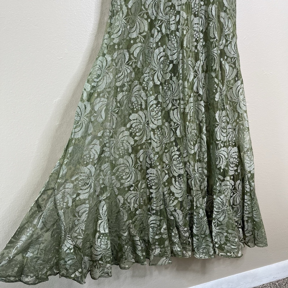 Vintage Dress Lace Drop Waist Beaded 20s Coquette Feminine Long Dairy Garden - Picture 6 of 10